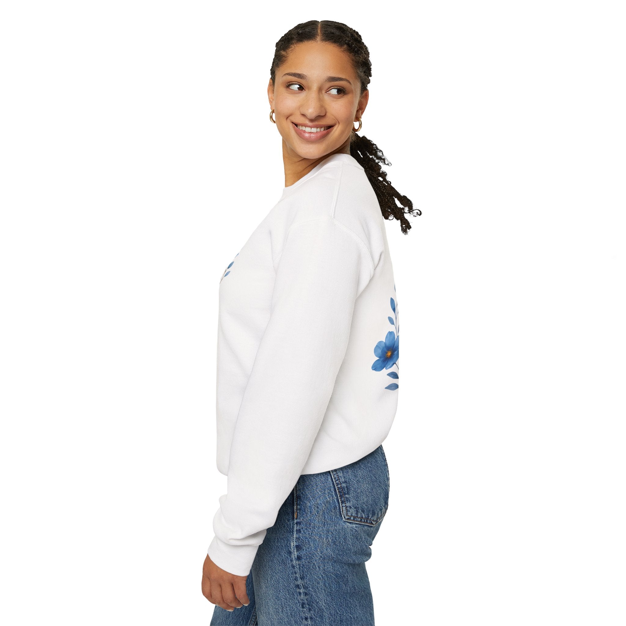 She Looks Back and Thanks God Floral Sweatshirt - Iron Faith Co.