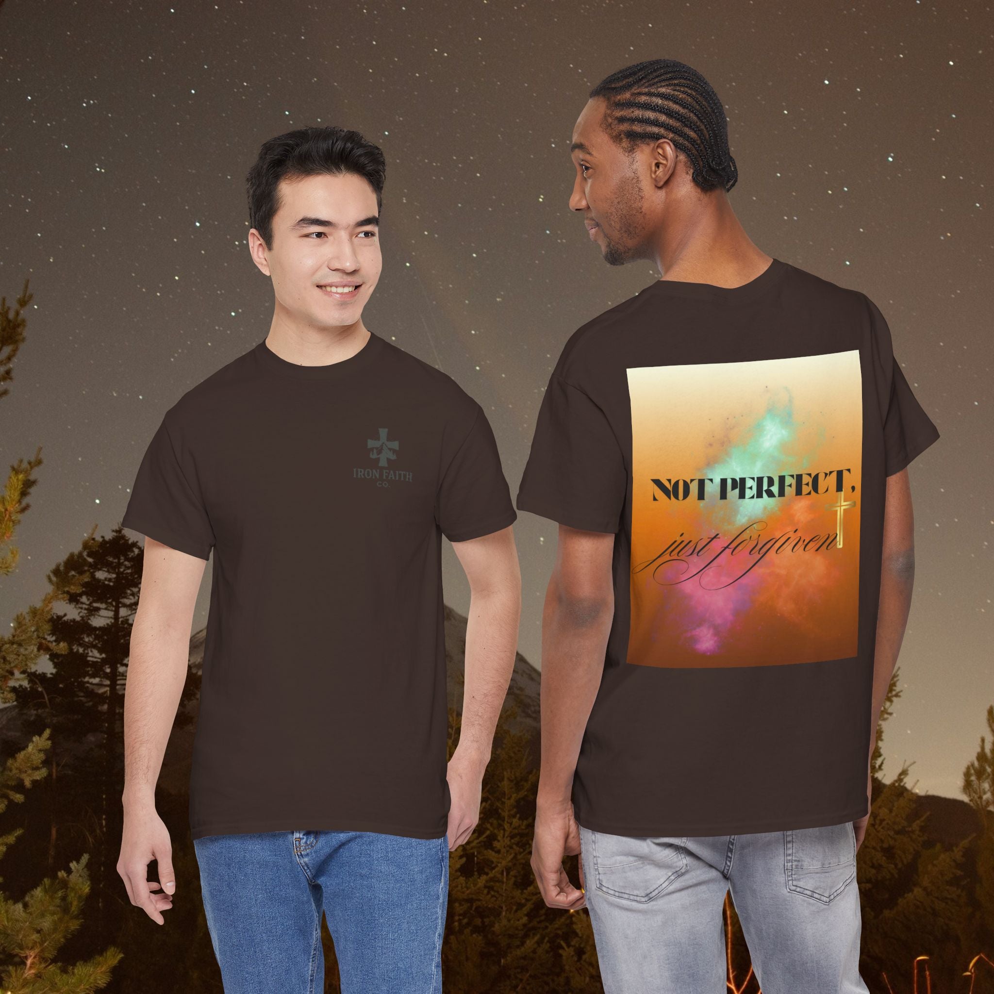 Iron Faith Co | Not Perfect, Just Forgiven - Unisex Heavy Cotton T-Shirt