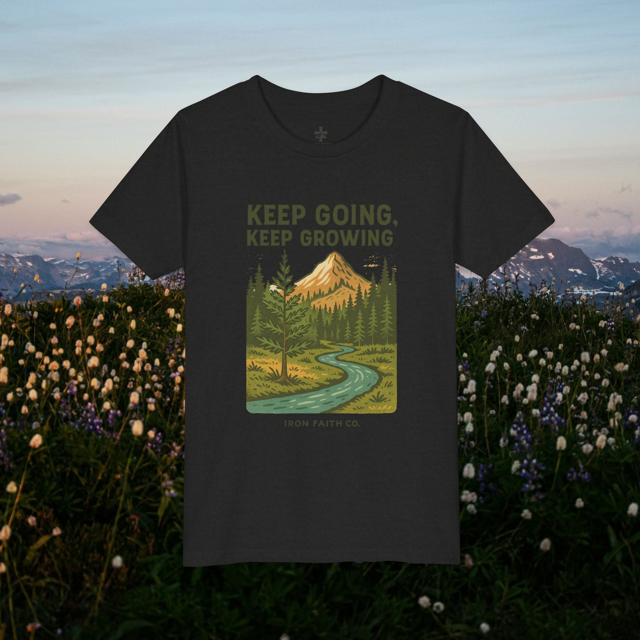 Keep going keep growing | Iron Faith Co. | Youth Short Sleeve Tee