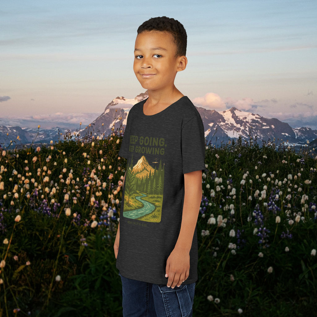 Keep going keep growing | Iron Faith Co. | Youth Short Sleeve Tee