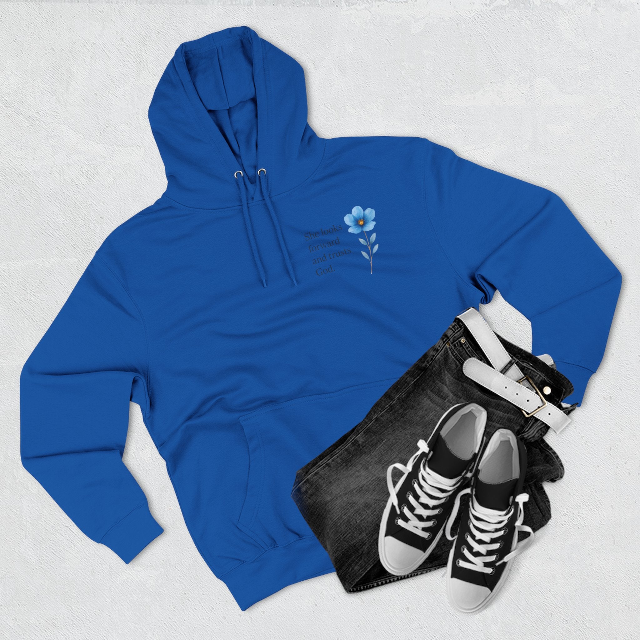 "She Looks Back and Thanks God" Comfort Pullover - IronFaithCo.