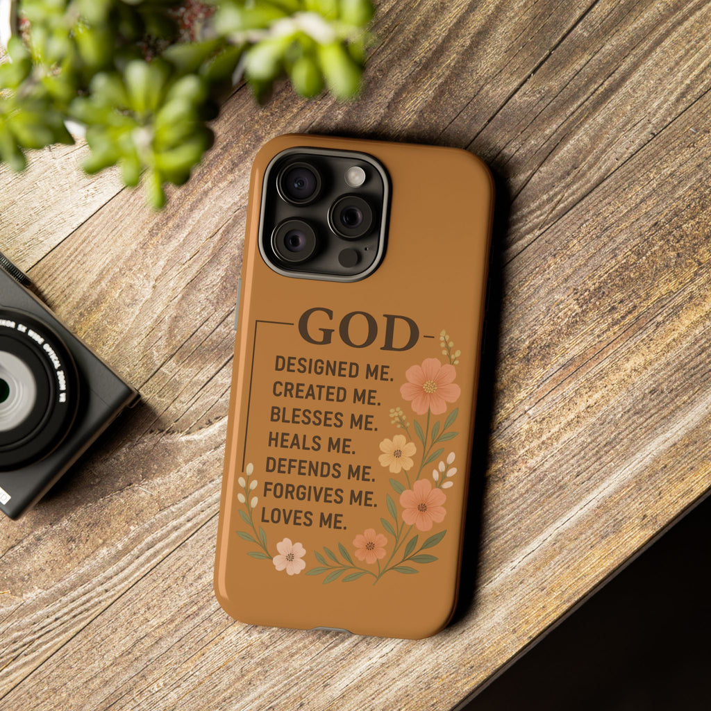 "GOD Designed Me" Floral iPhone Case