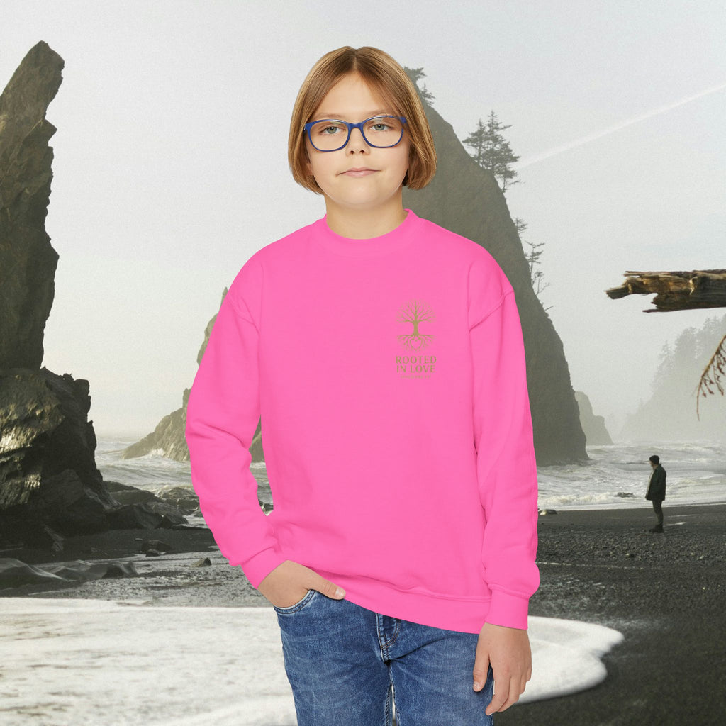 Love One Another Youth Crewneck Sweatshirt — Christian Faith Graphic