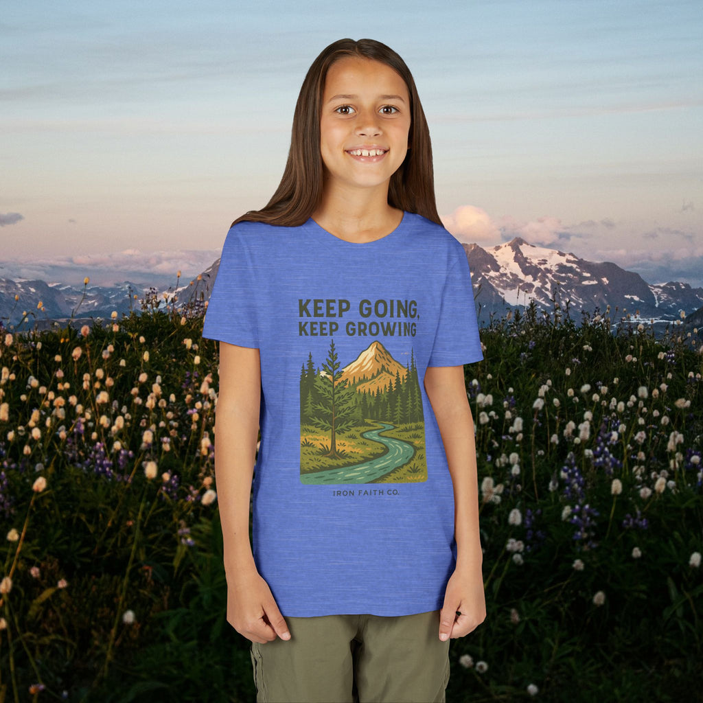 Keep going keep growing | Iron Faith Co. | Youth Short Sleeve Tee