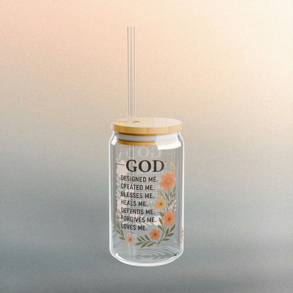 Gods Creation | Iron Faith Co. | Floral Sipper Glass, 16oz