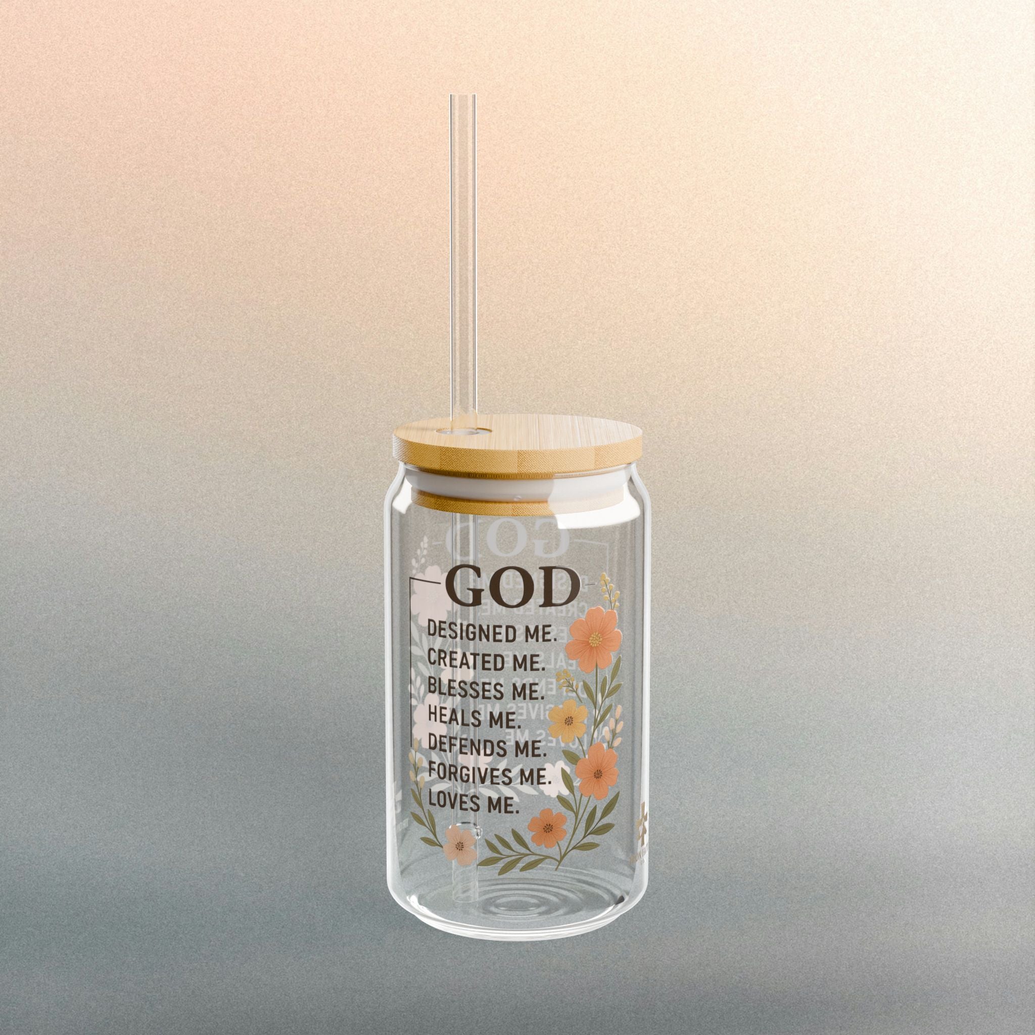 Gods Creation | Iron Faith Co. | Floral Sipper Glass, 16oz