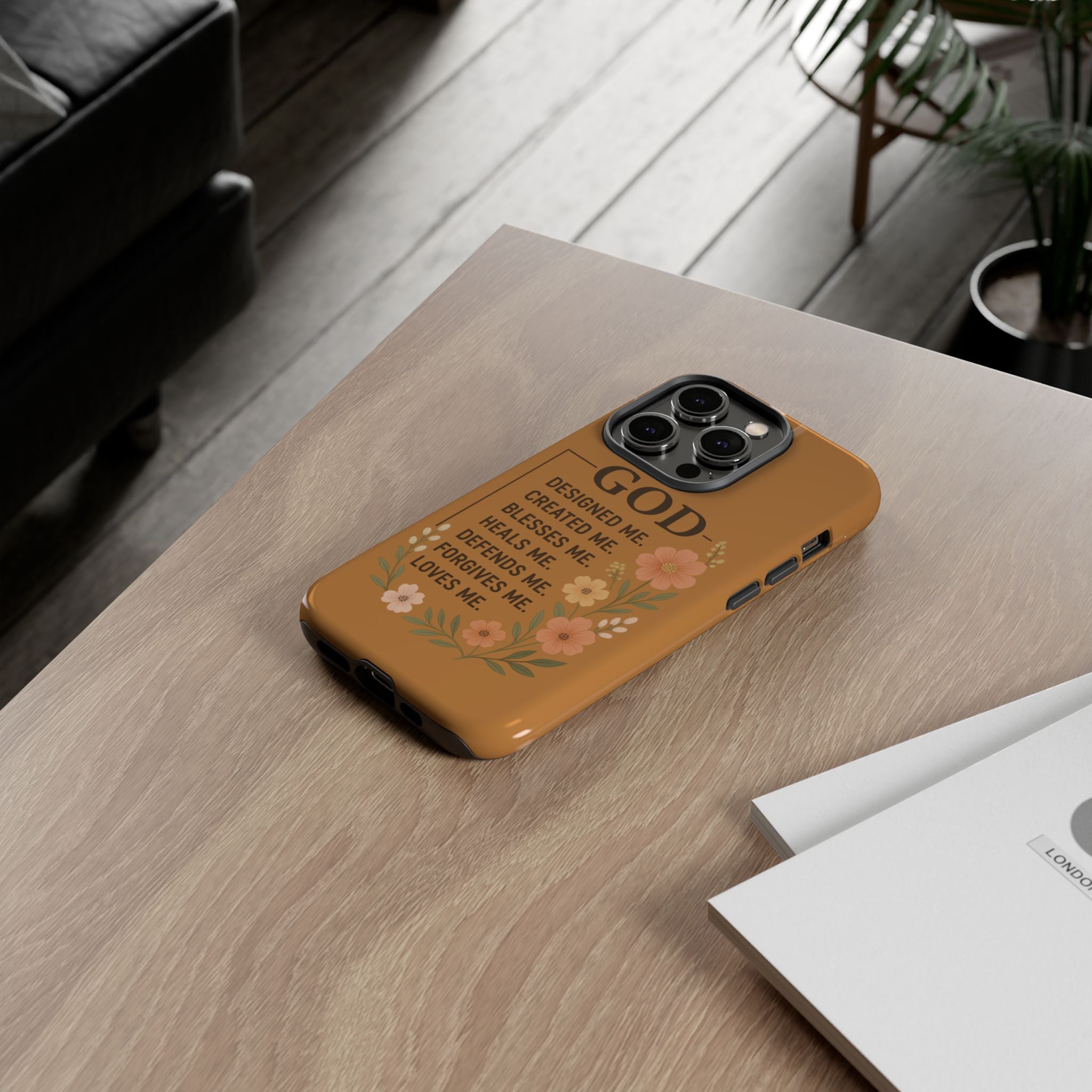 "GOD Designed Me" Floral iPhone Case