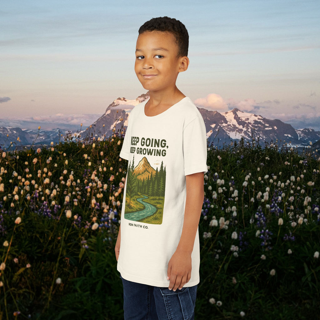 Keep going keep growing | Iron Faith Co. | Youth Short Sleeve Tee