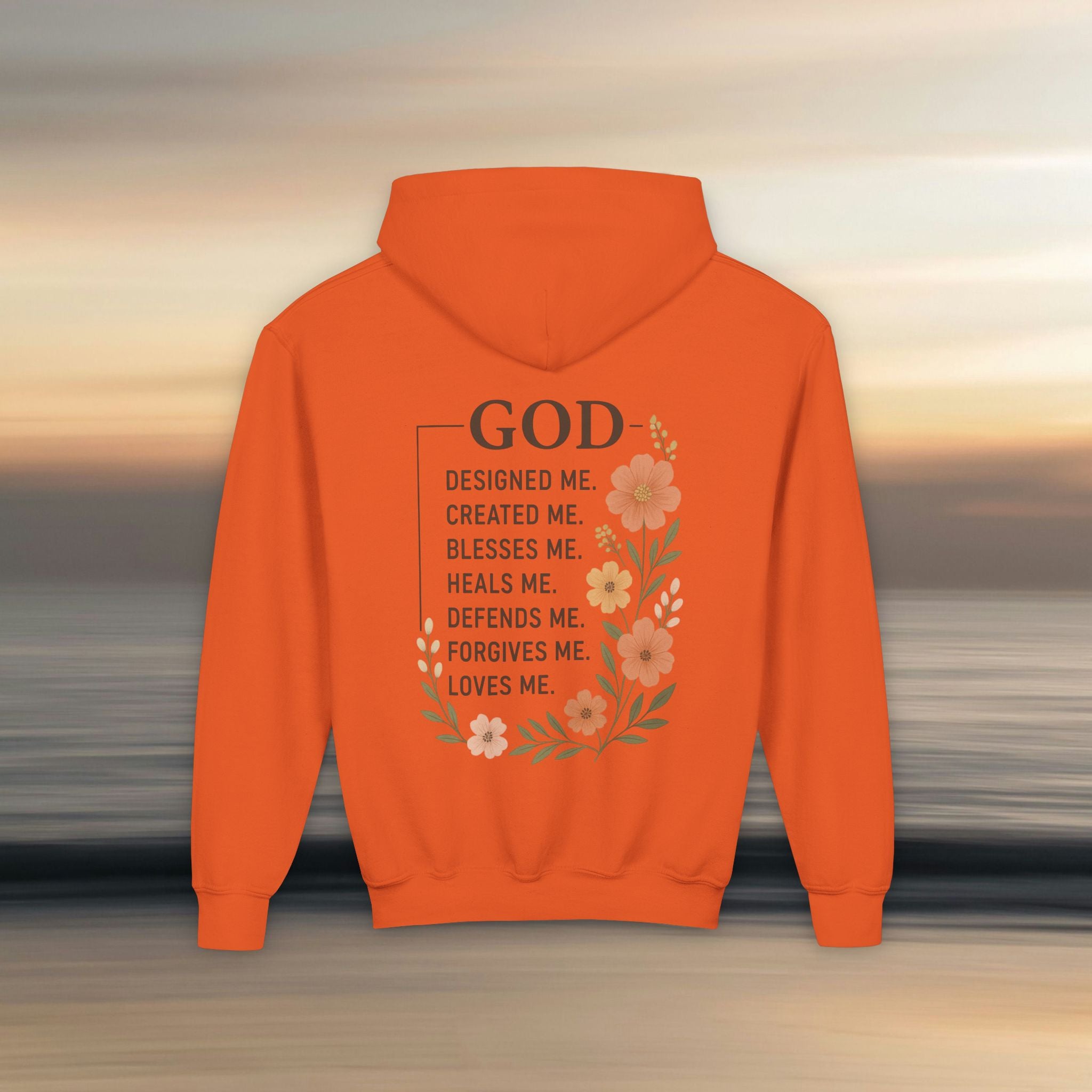 Iron Faith Co. | Gods creation | Girls Youth Heavy Blend Hooded Sweatshirt