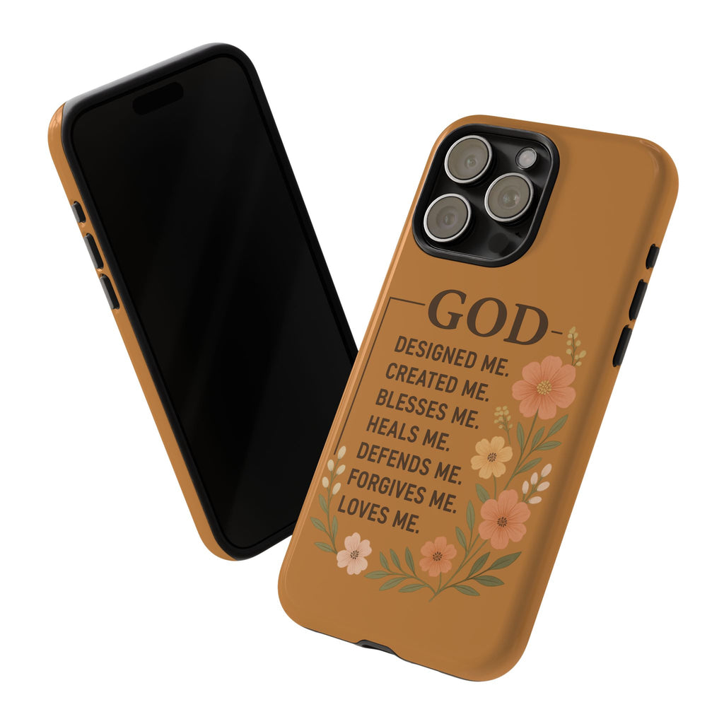 "GOD Designed Me" Floral iPhone Case