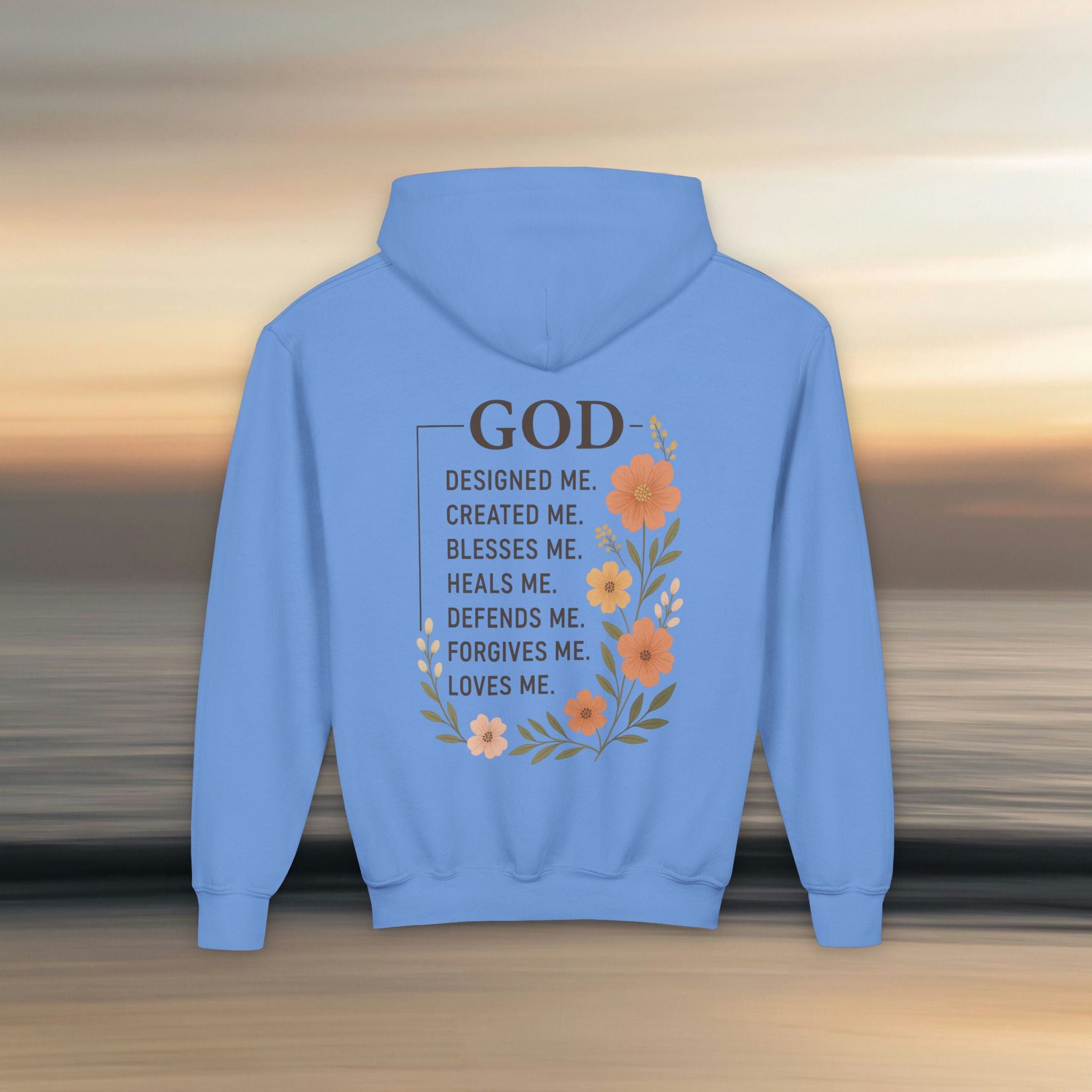Iron Faith Co. | Gods creation | Girls Youth Heavy Blend Hooded Sweatshirt