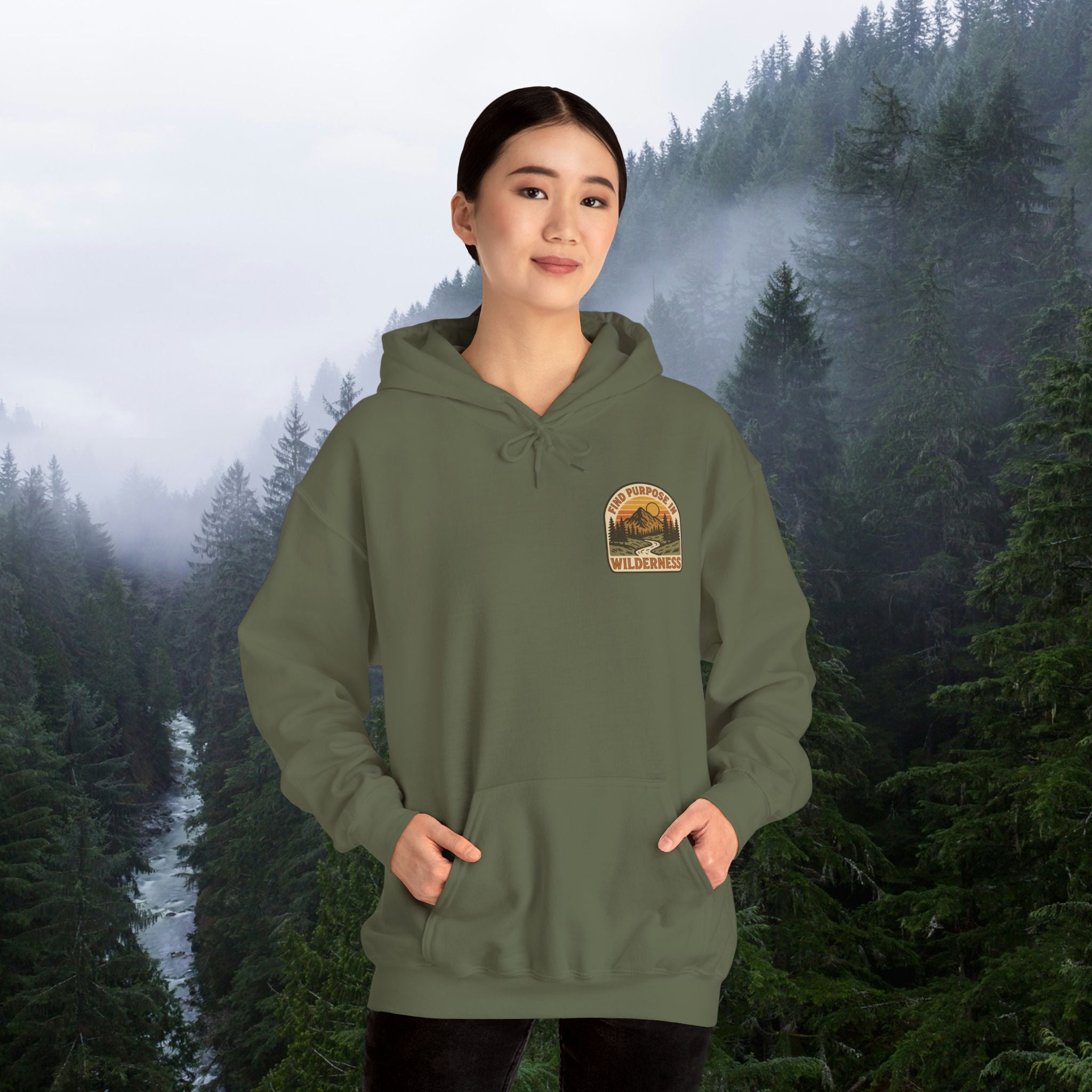 Find purpose in wilderness| Iron Faith Co. | Comfortable Heavy Blend Sweatshirt