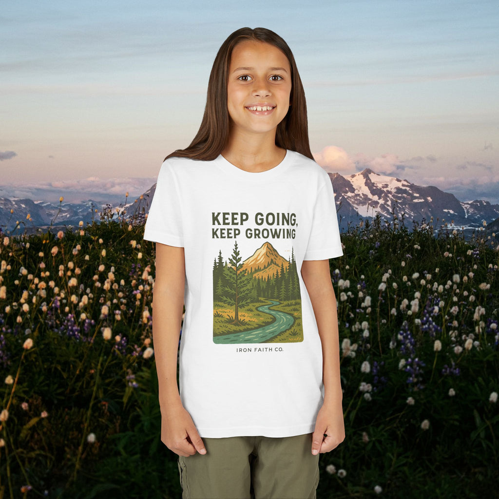 Keep going keep growing | Iron Faith Co. | Youth Short Sleeve Tee