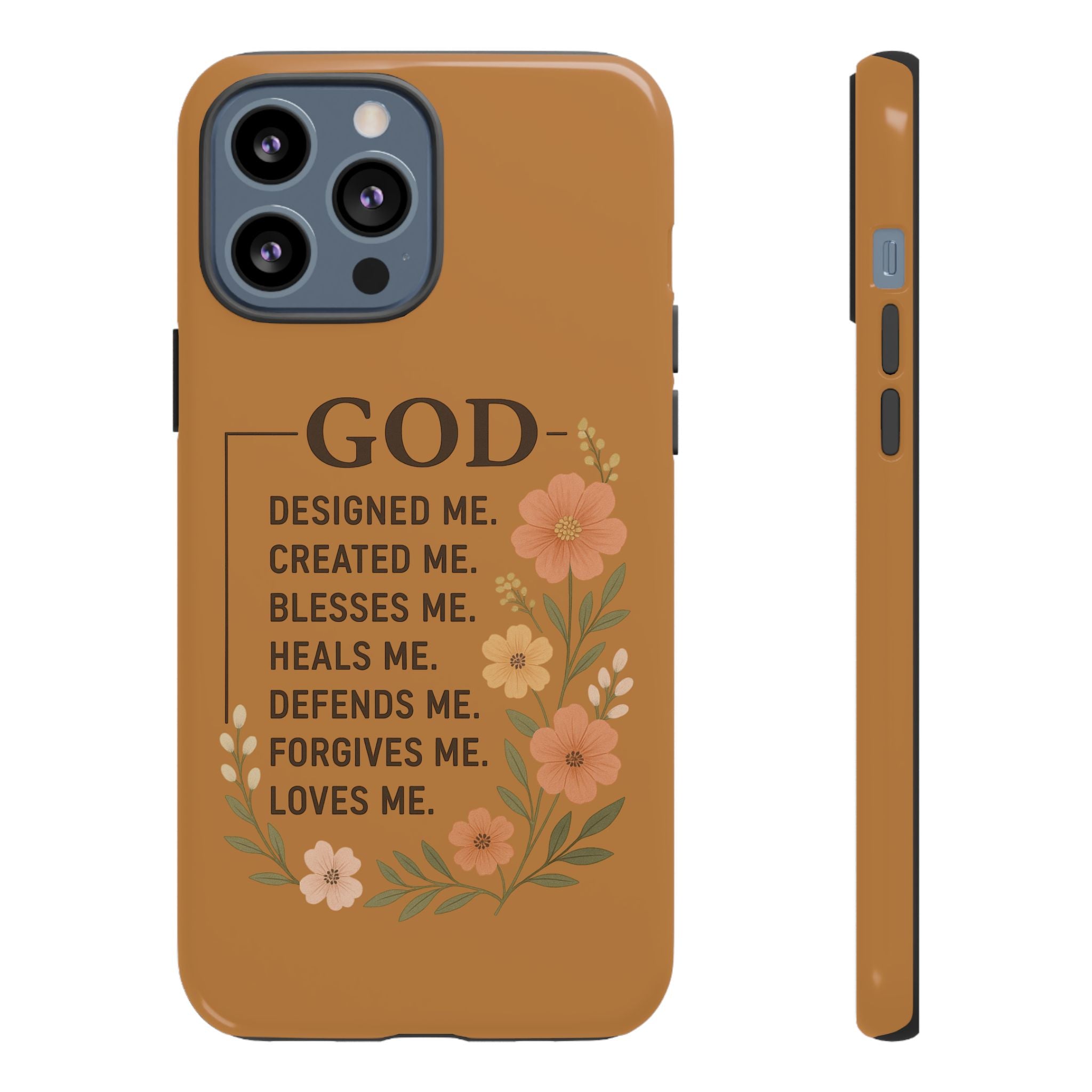 "GOD Designed Me" Floral iPhone Case