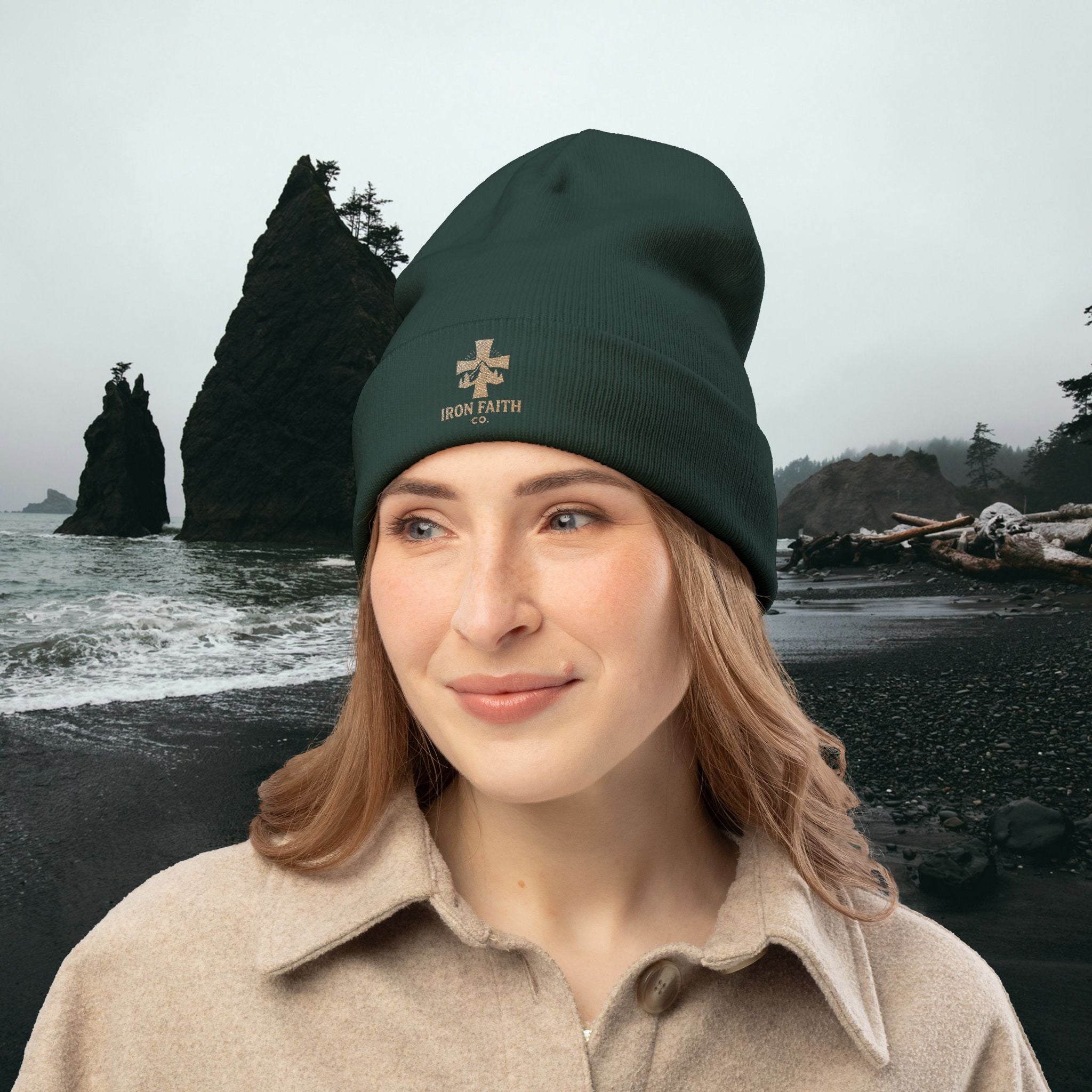 Iron Faith Co. | Knit Beanie (Embroidery)
