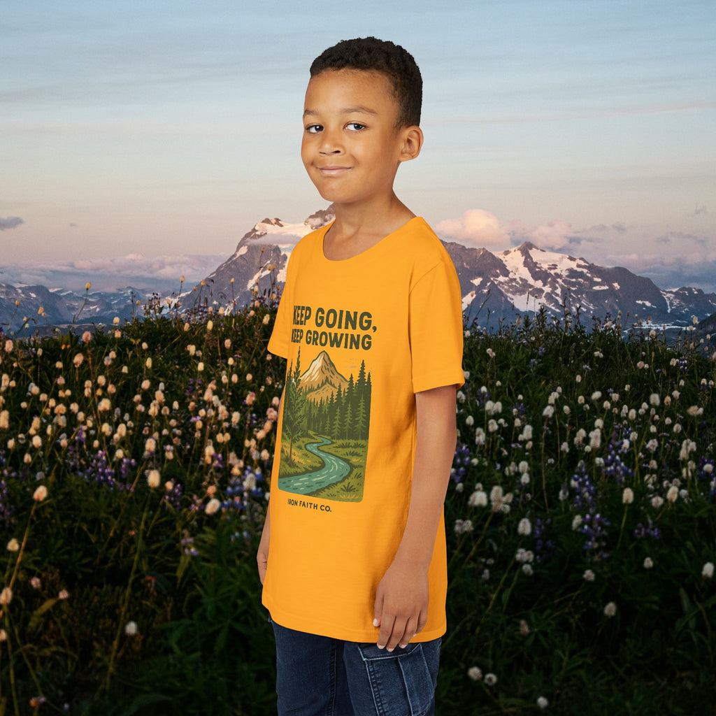 Keep going keep growing | Iron Faith Co. | Youth Short Sleeve Tee