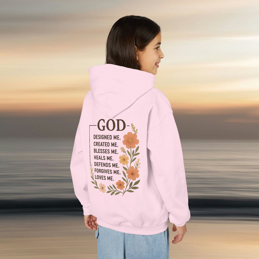 Iron Faith Co. | Gods creation | Girls Youth Heavy Blend Hooded Sweatshirt