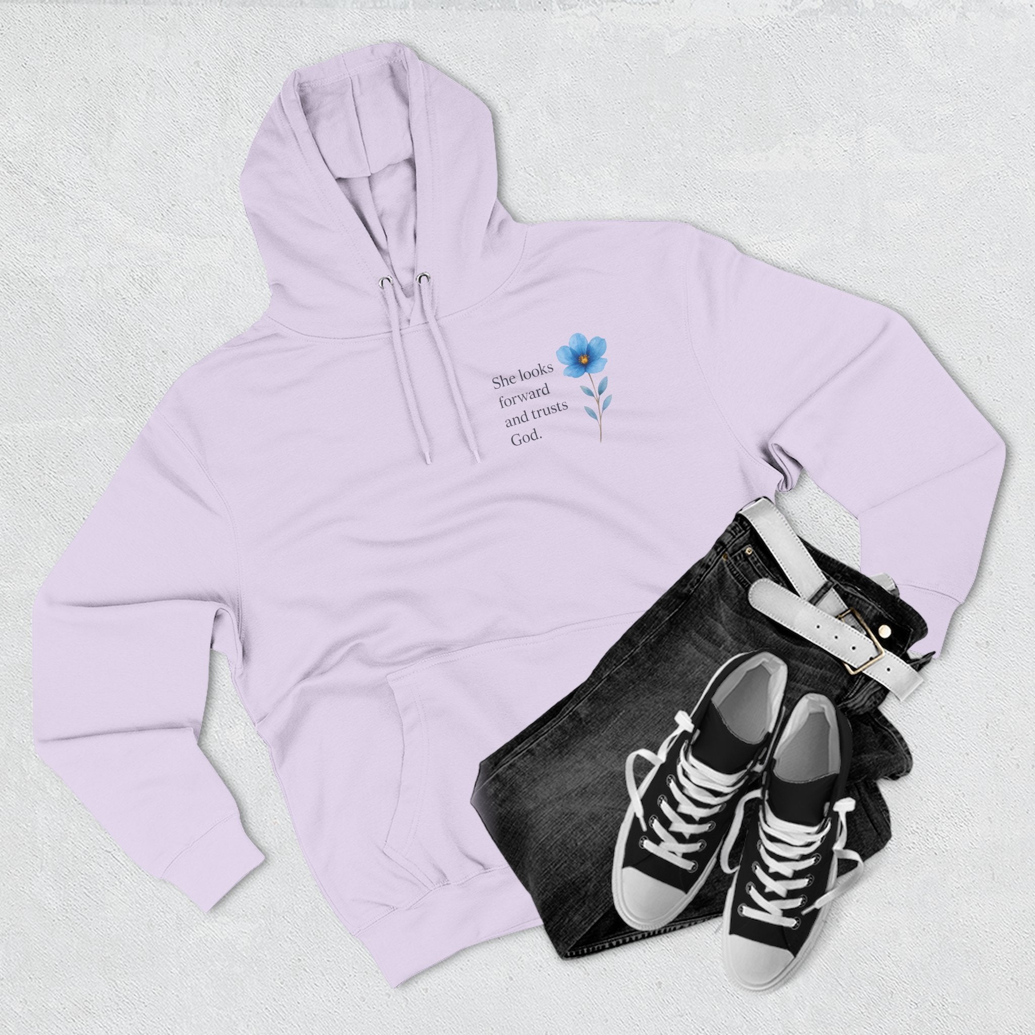 "She Looks Back and Thanks God" Comfort Pullover - IronFaithCo.