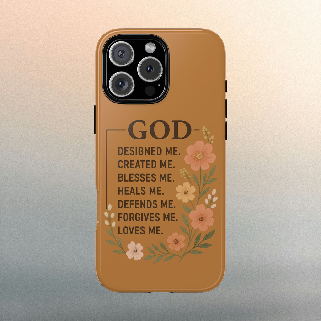 "GOD Designed Me" Floral iPhone Case