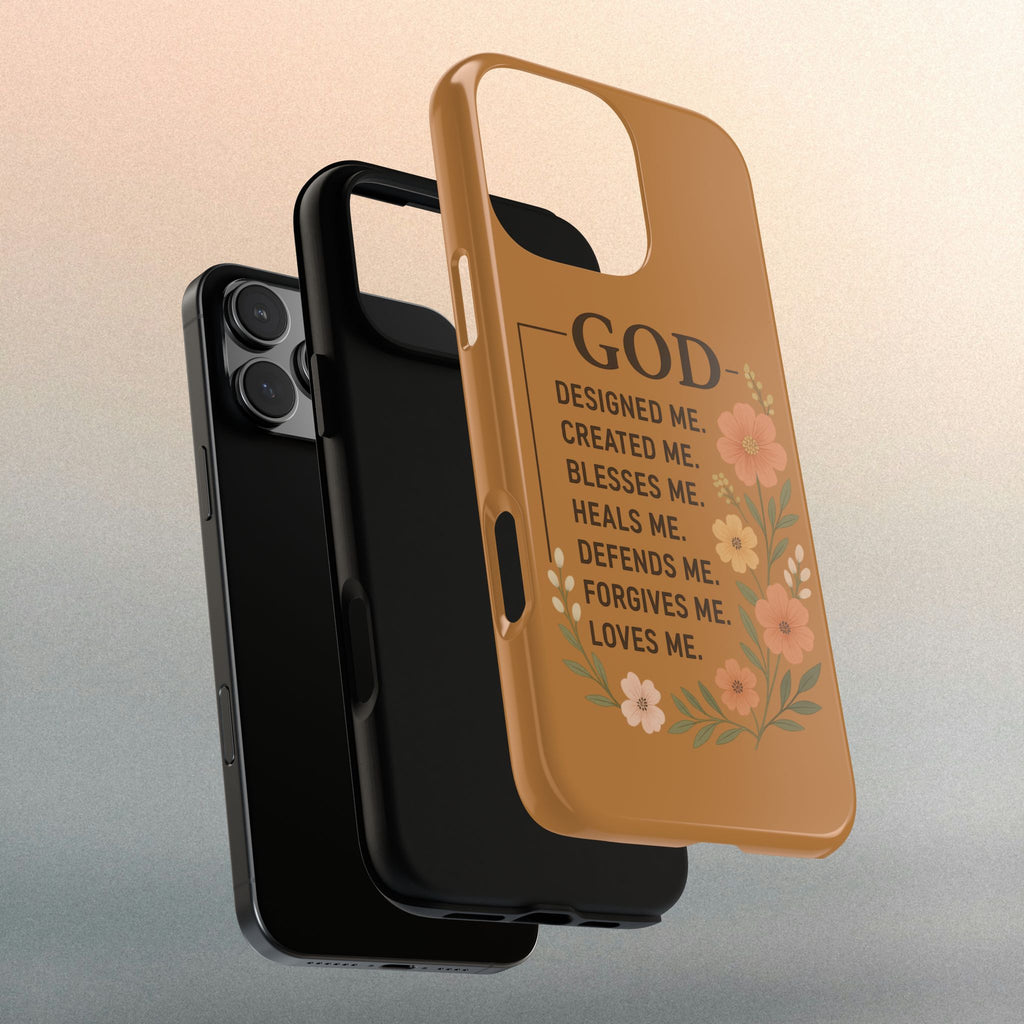 "GOD Designed Me" Floral iPhone Case