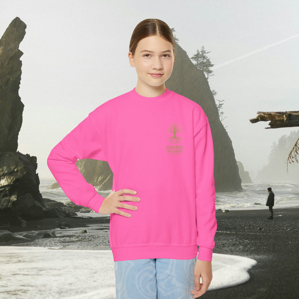 Love One Another Youth Crewneck Sweatshirt — Christian Faith Graphic