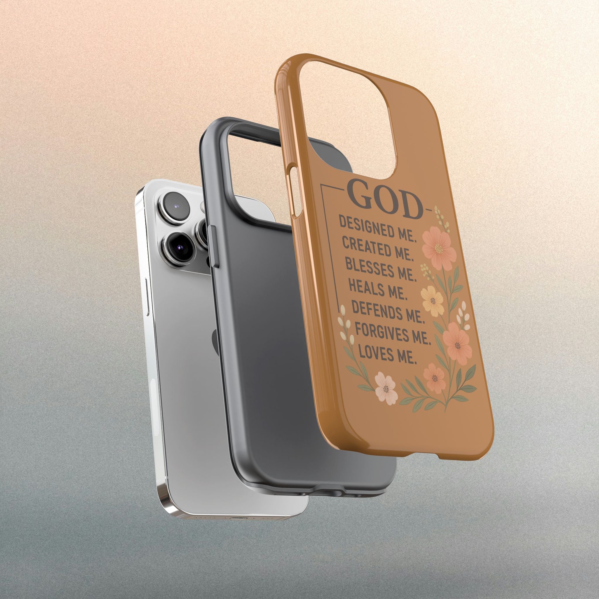 "GOD Designed Me" Floral iPhone Case
