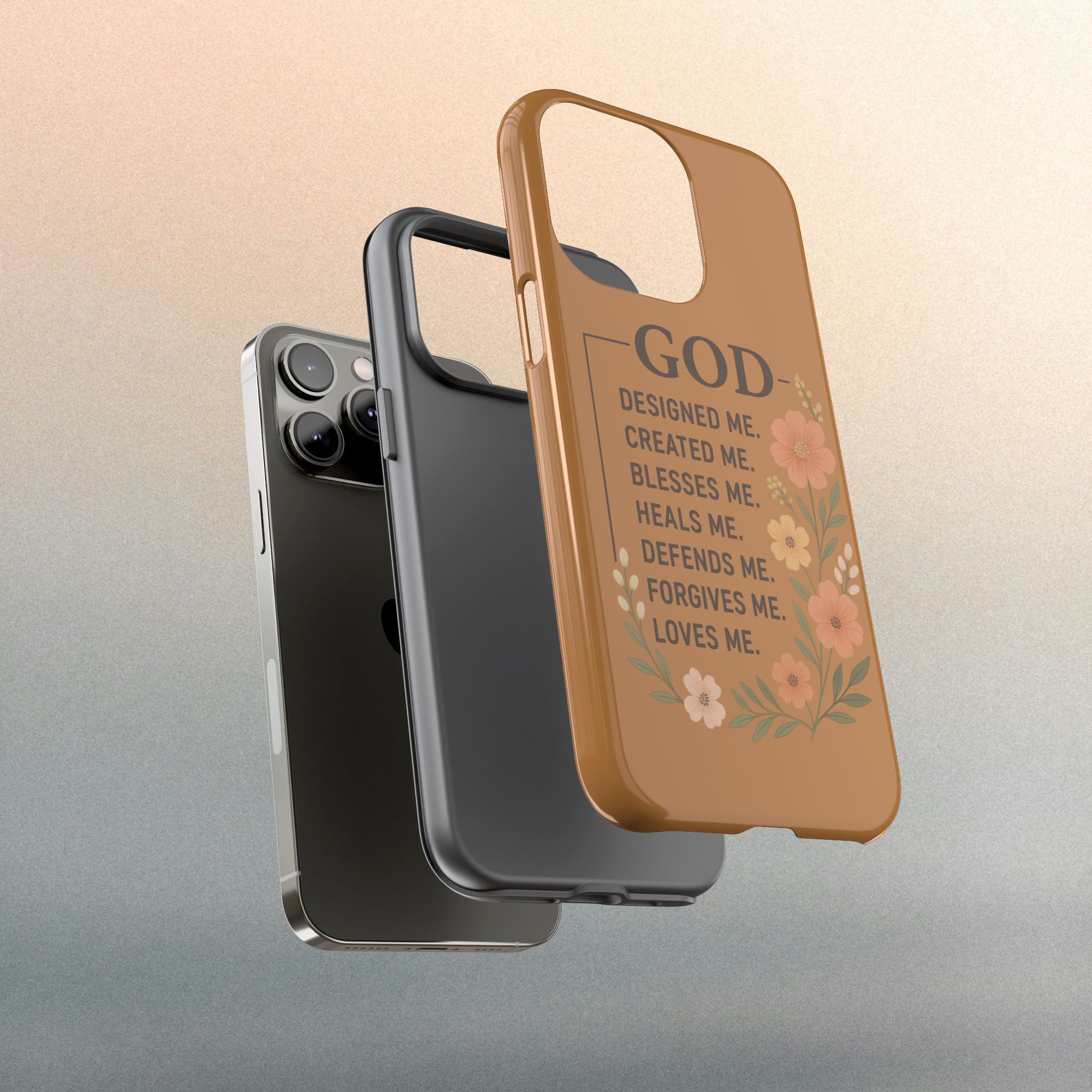 "GOD Designed Me" Floral iPhone Case