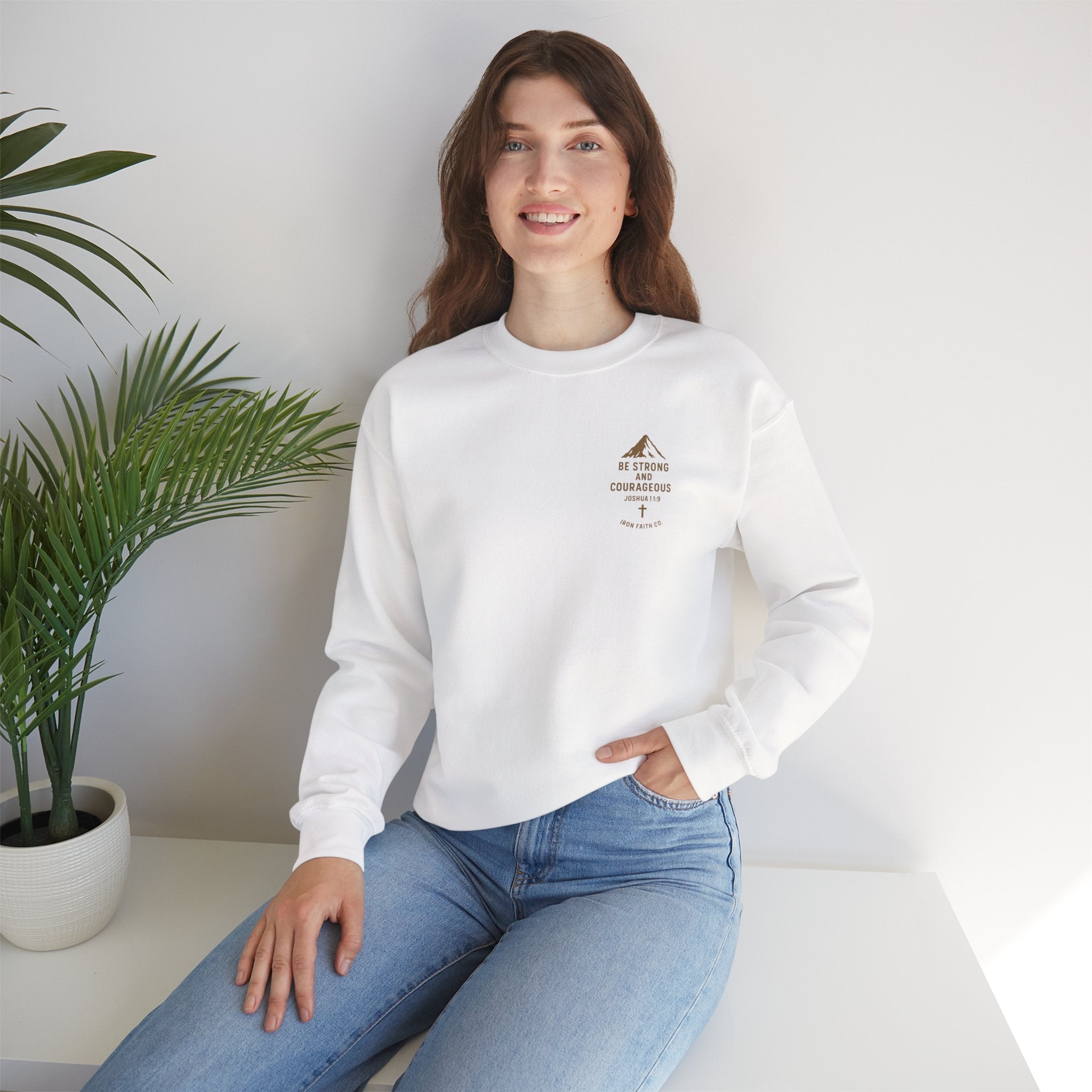 Be strong and courageous Joshua 1:9 | forged by Faith | Iron Faith Co. | Crewneck Sweatshirt