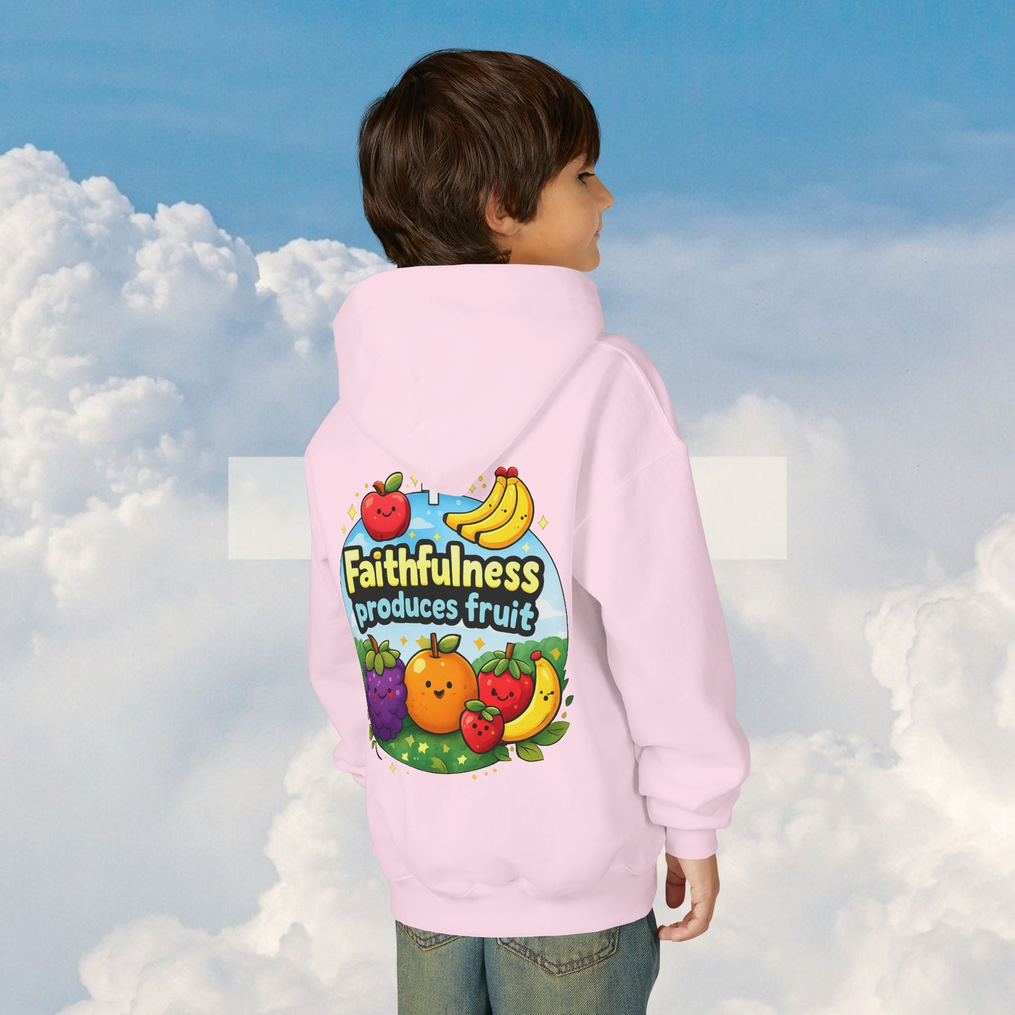 Youth Hoodie — "Faithfulness Produces Fruit"