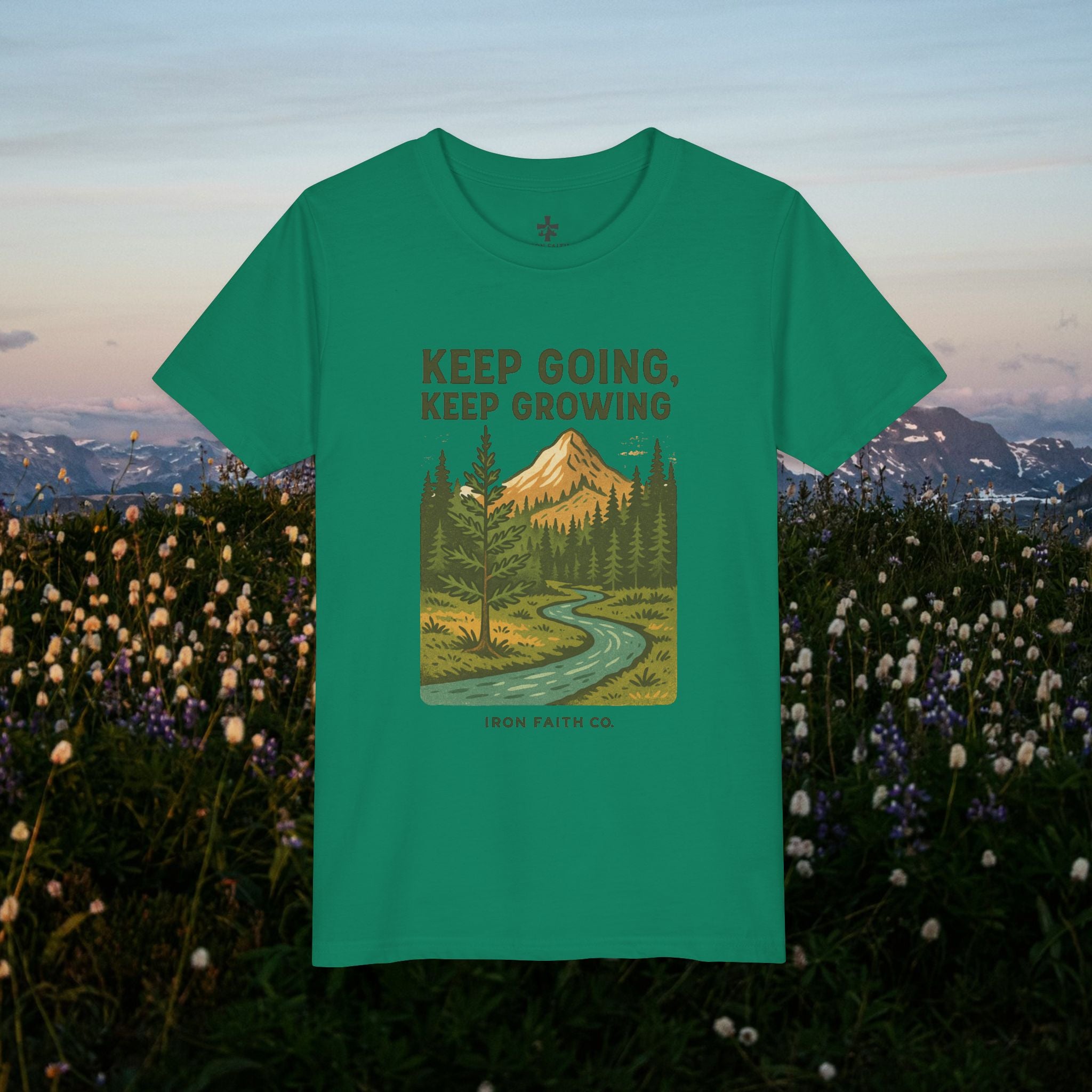 Keep going keep growing | Iron Faith Co. | Youth Short Sleeve Tee