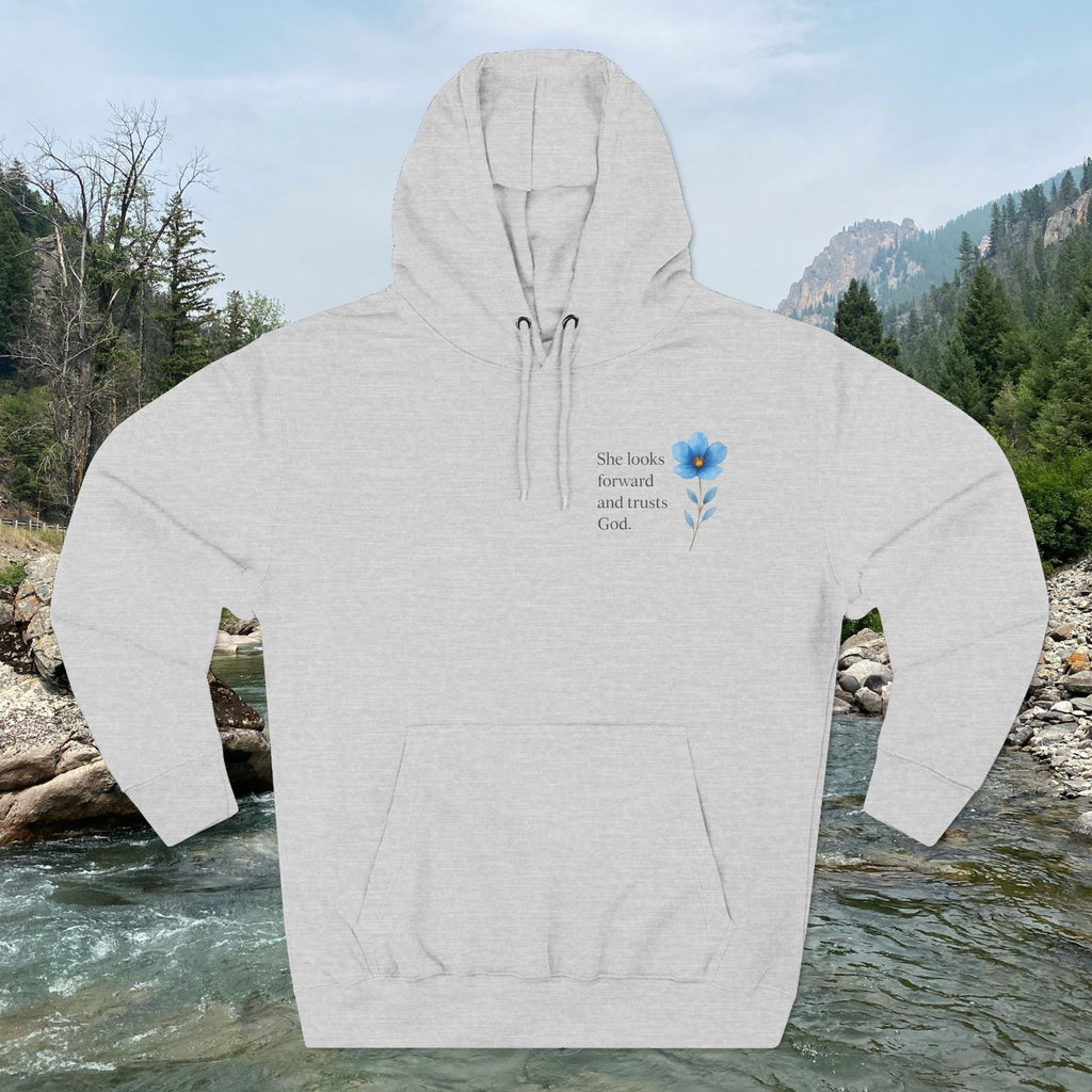 "She Looks Back and Thanks God" Comfort Pullover - IronFaithCo.