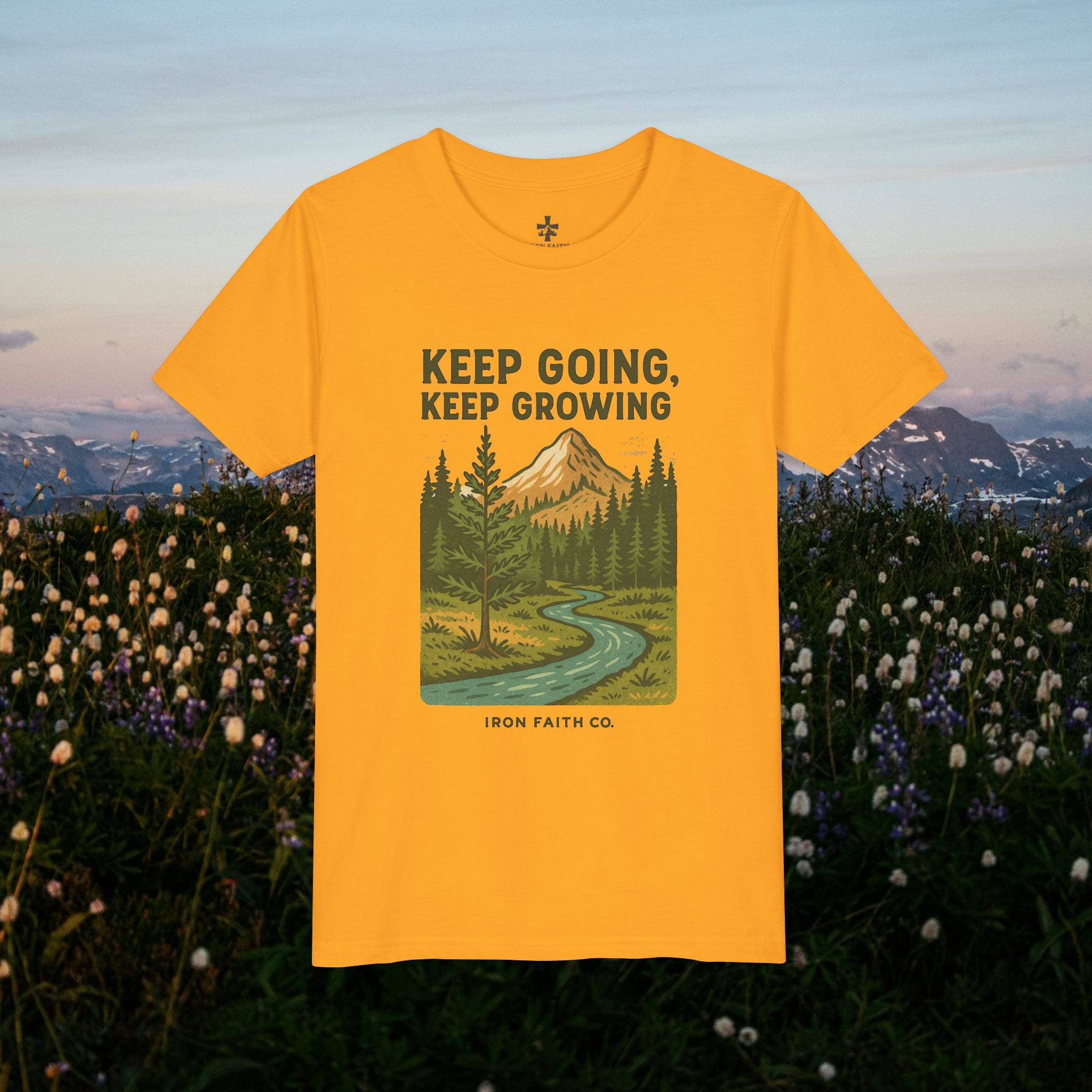 Keep going keep growing | Iron Faith Co. | Youth Short Sleeve Tee