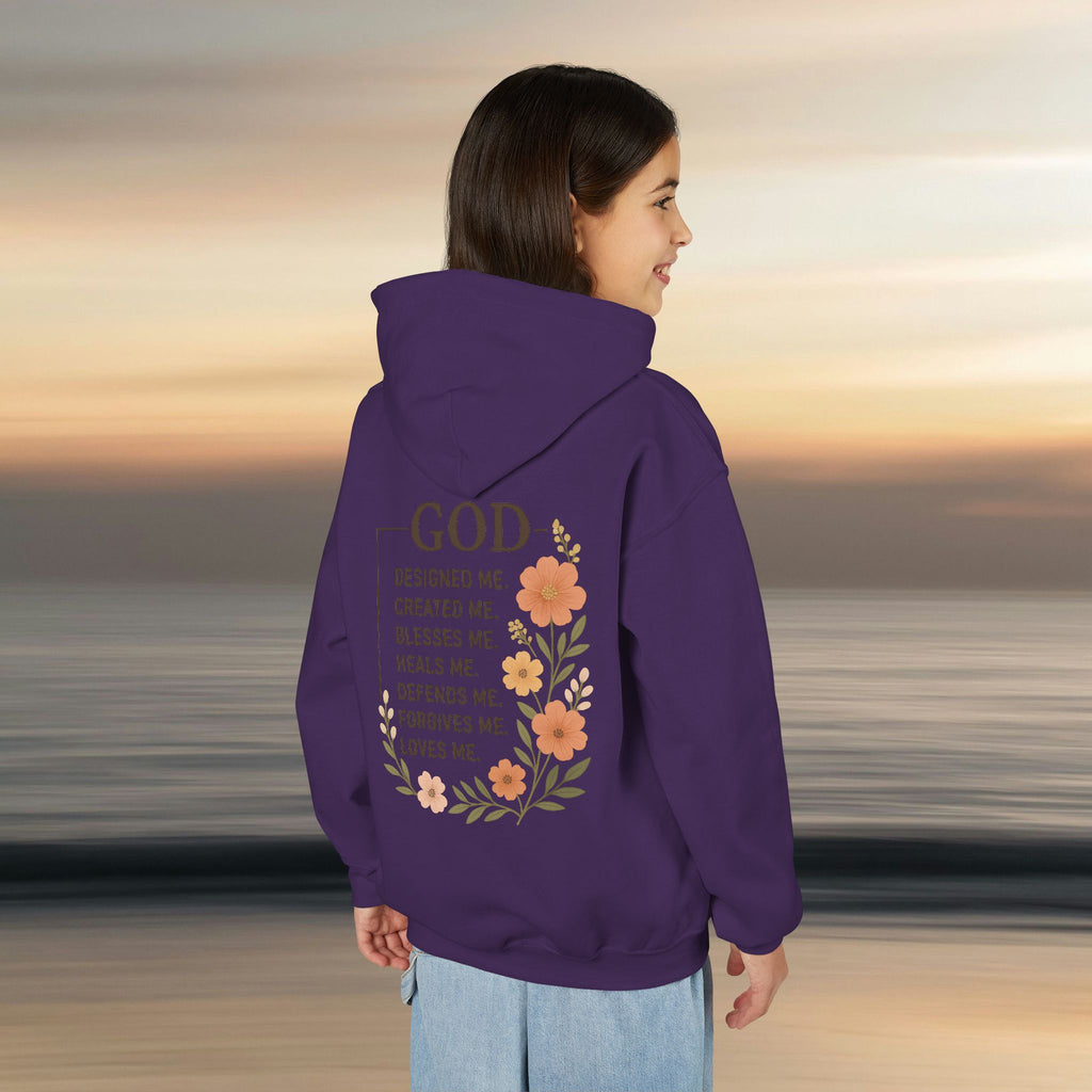 Iron Faith Co. | Gods creation | Girls Youth Heavy Blend Hooded Sweatshirt