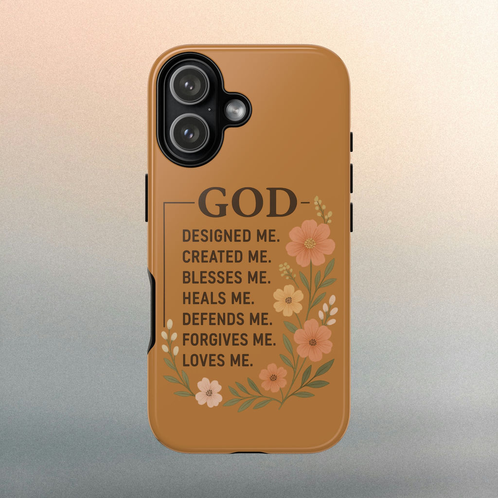 "GOD Designed Me" Floral iPhone Case
