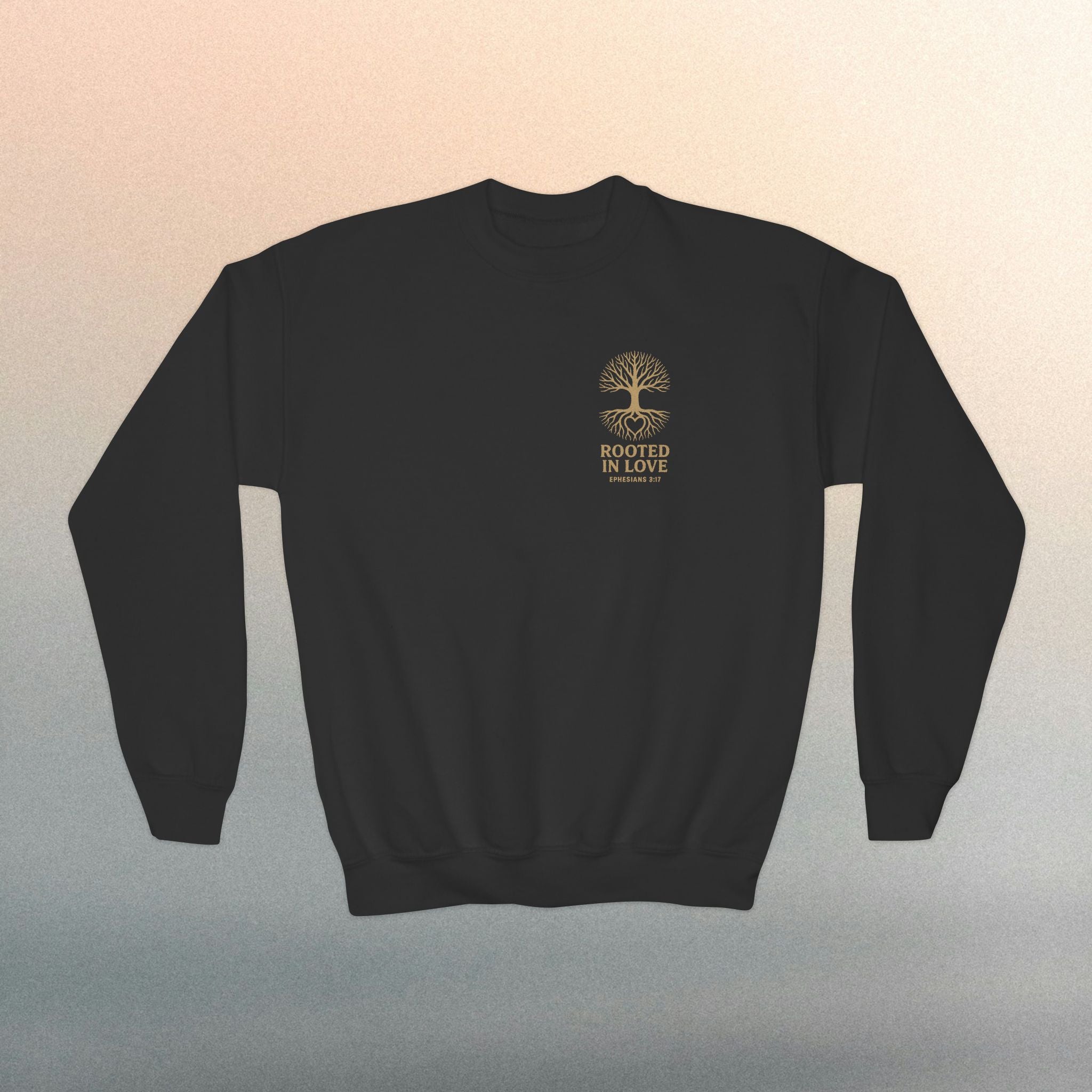 Love One Another Youth Crewneck Sweatshirt — Christian Faith Graphic