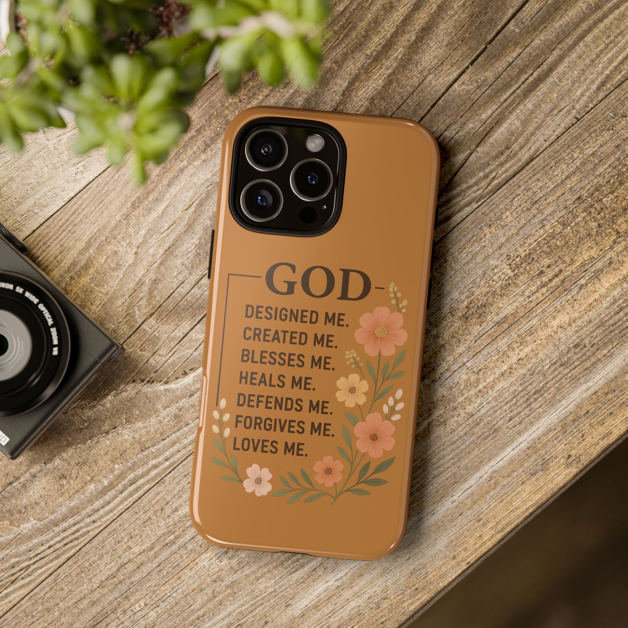 "GOD Designed Me" Floral iPhone Case