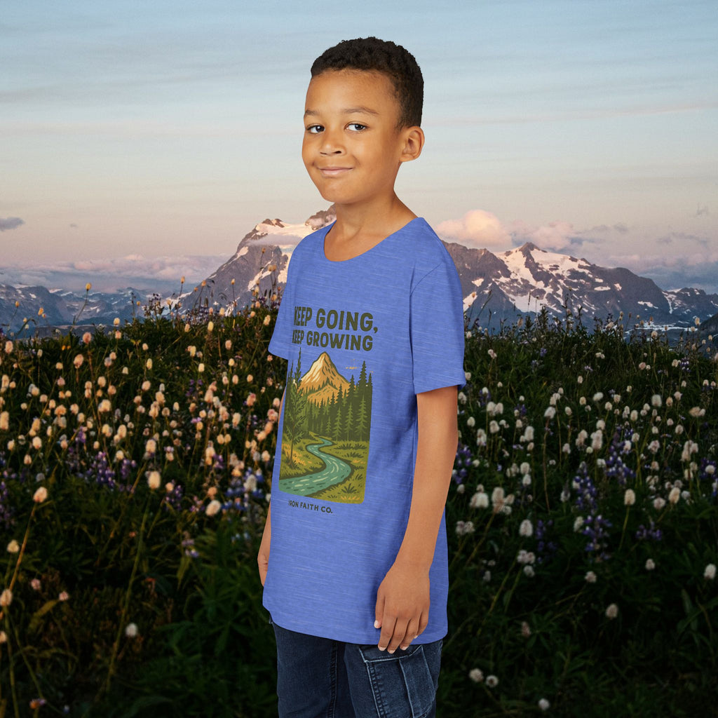 Keep going keep growing | Iron Faith Co. | Youth Short Sleeve Tee