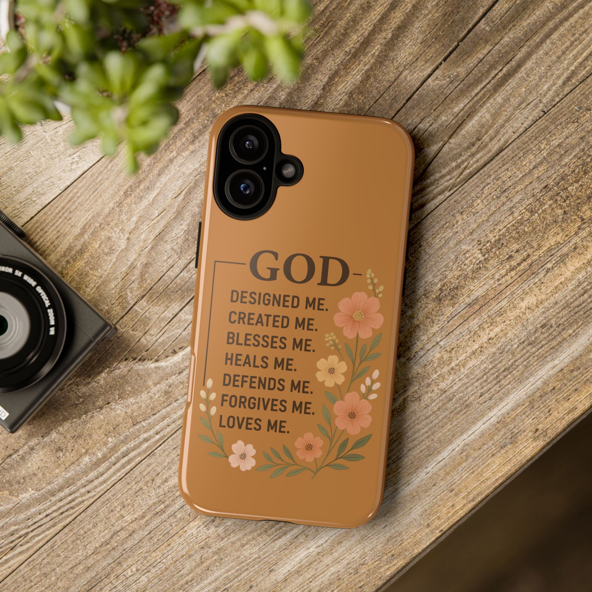 "GOD Designed Me" Floral iPhone Case