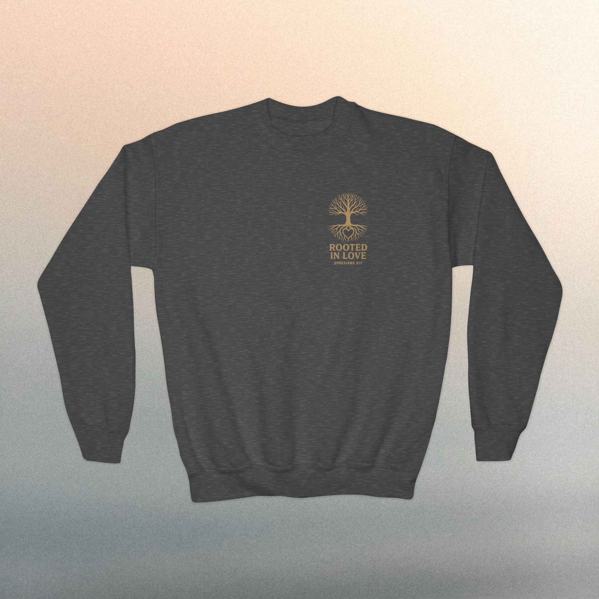 Love One Another Youth Crewneck Sweatshirt — Christian Faith Graphic