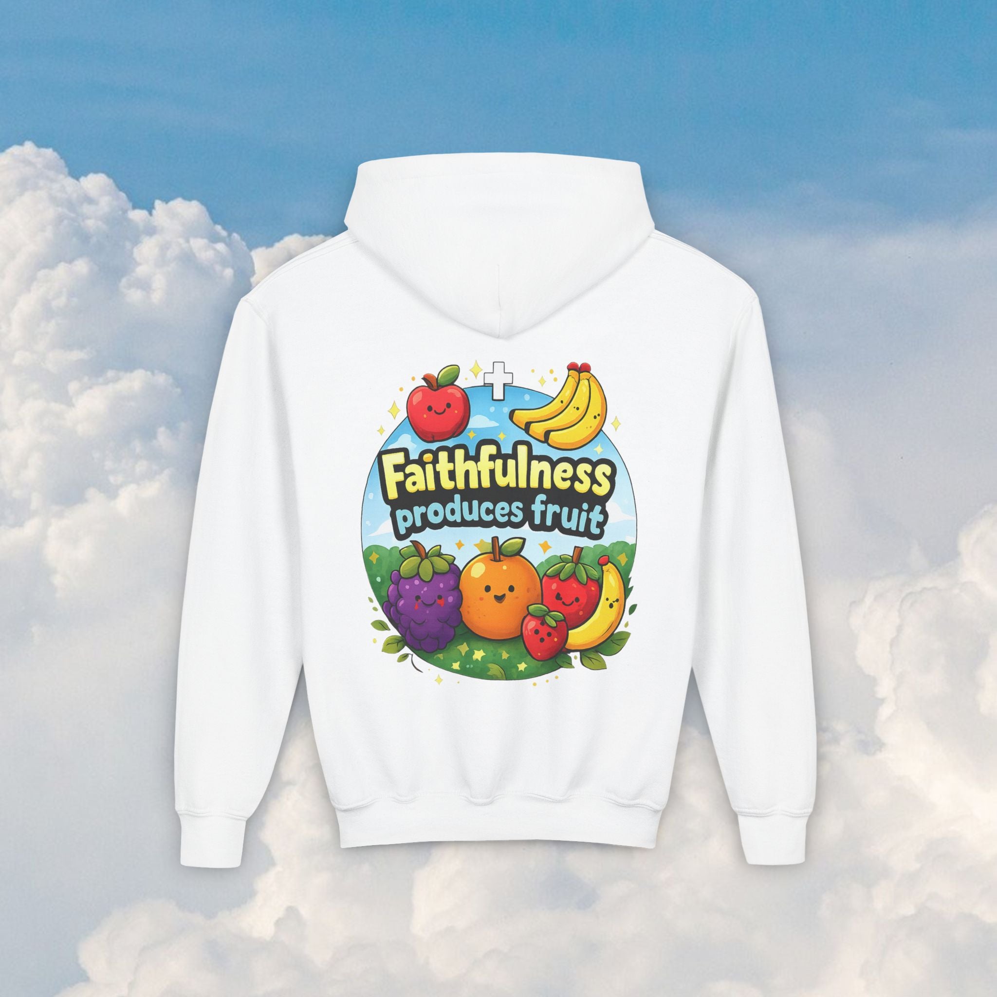 Youth Hoodie — "Faithfulness Produces Fruit"
