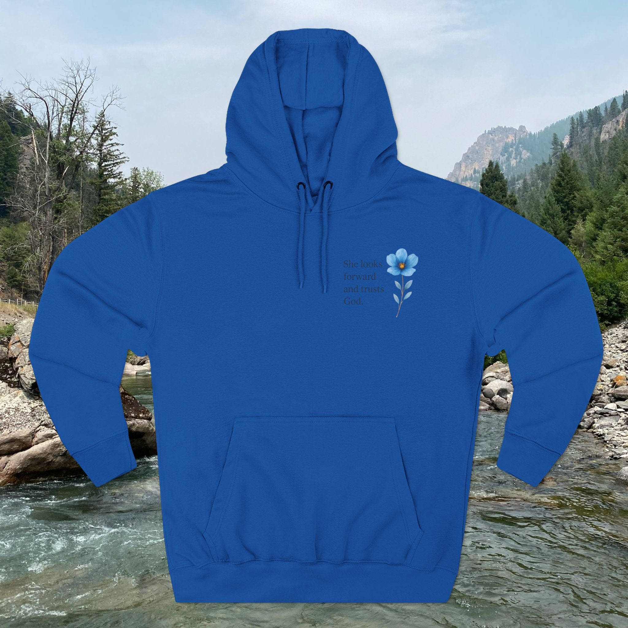 "She Looks Back and Thanks God" Comfort Pullover - IronFaithCo.