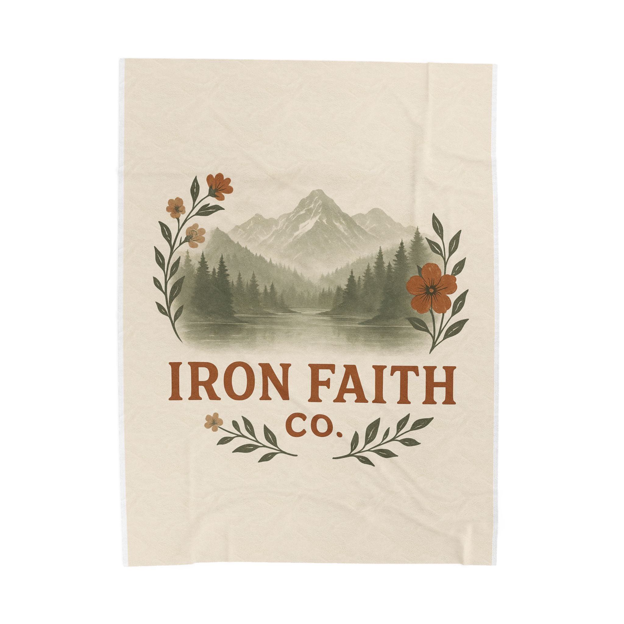 Mountain Floral Velveteen Blanket — Iron Faith Co. Cozy Rustic Cabin Throw