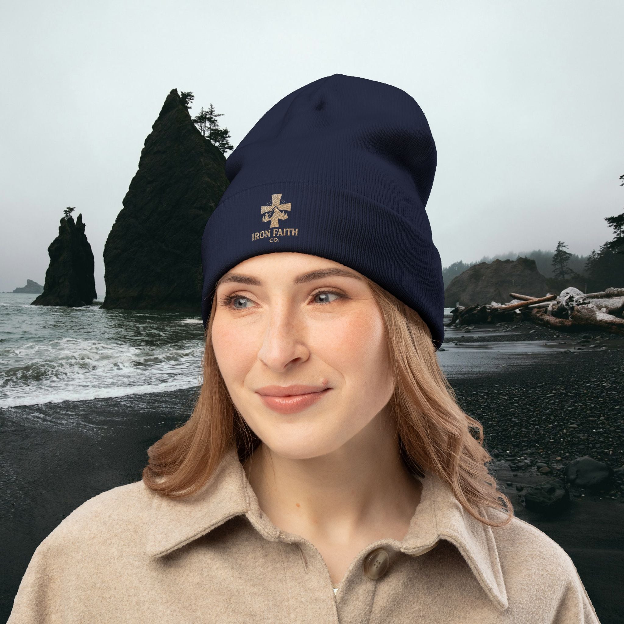 Iron Faith Co. | Knit Beanie (Embroidery)