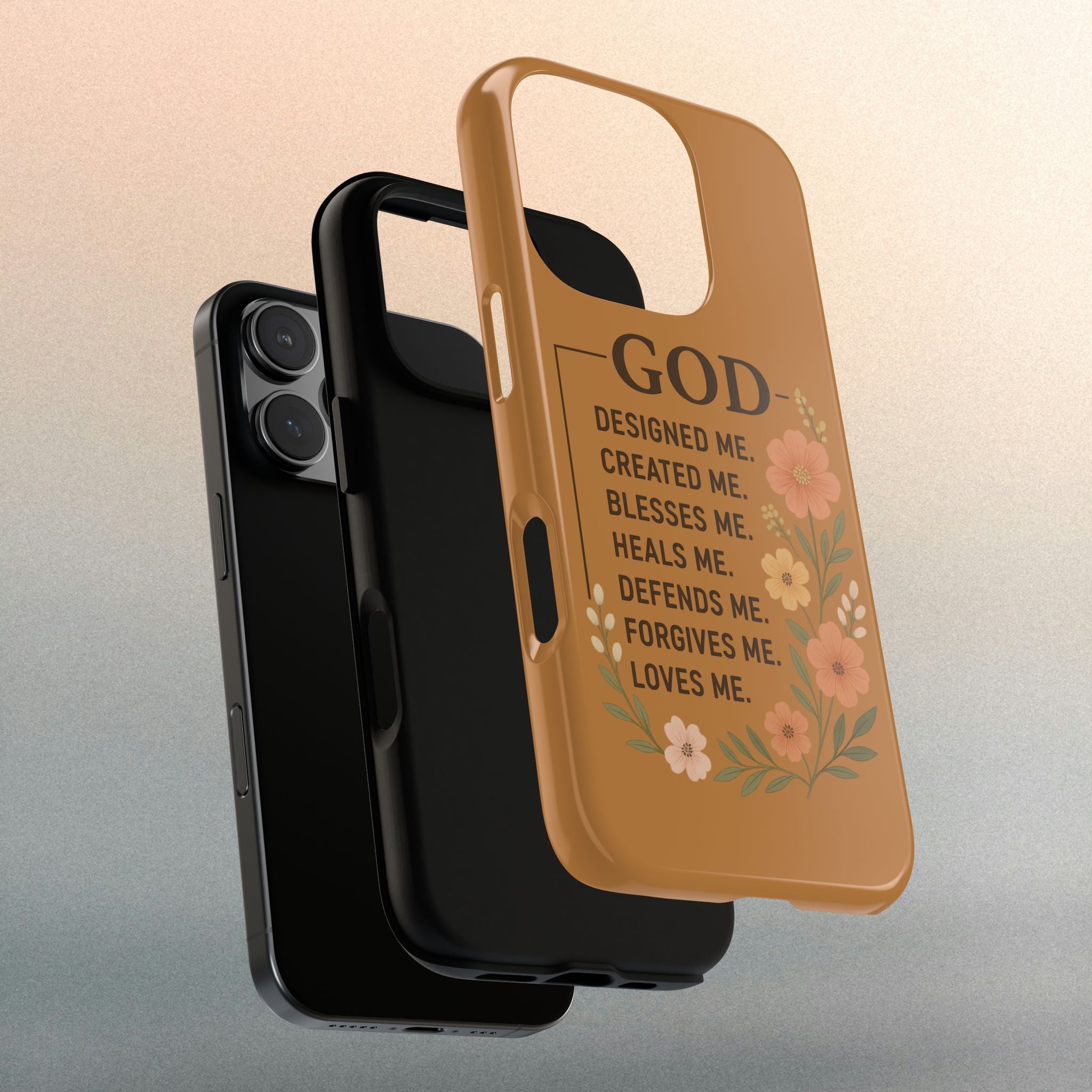 "GOD Designed Me" Floral iPhone Case