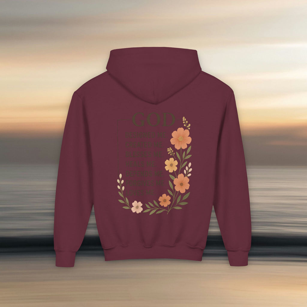 Iron Faith Co. | Gods creation | Girls Youth Heavy Blend Hooded Sweatshirt