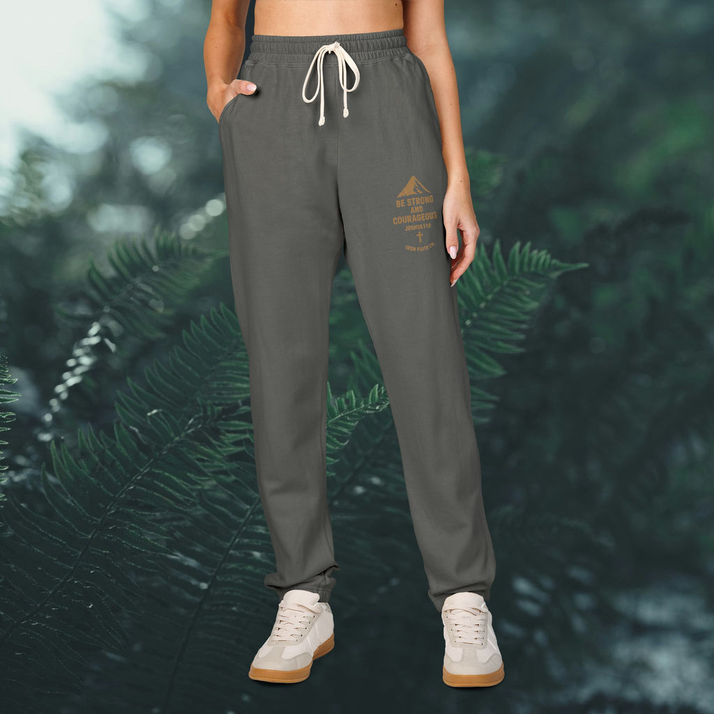 Be strong and courageous Joshua 11:9 | Iron Faith Co. Cozy Fleece Sweatpants