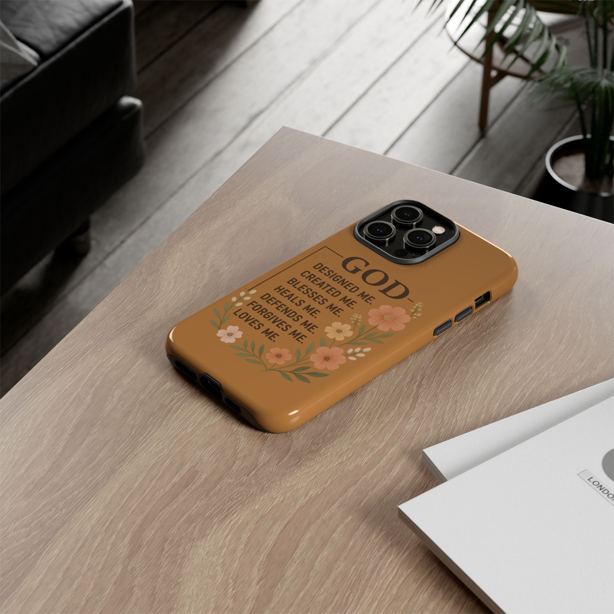 "GOD Designed Me" Floral iPhone Case