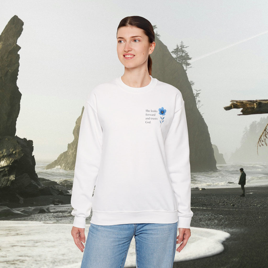 She Looks Back and Thanks God Floral Sweatshirt - Iron Faith Co.