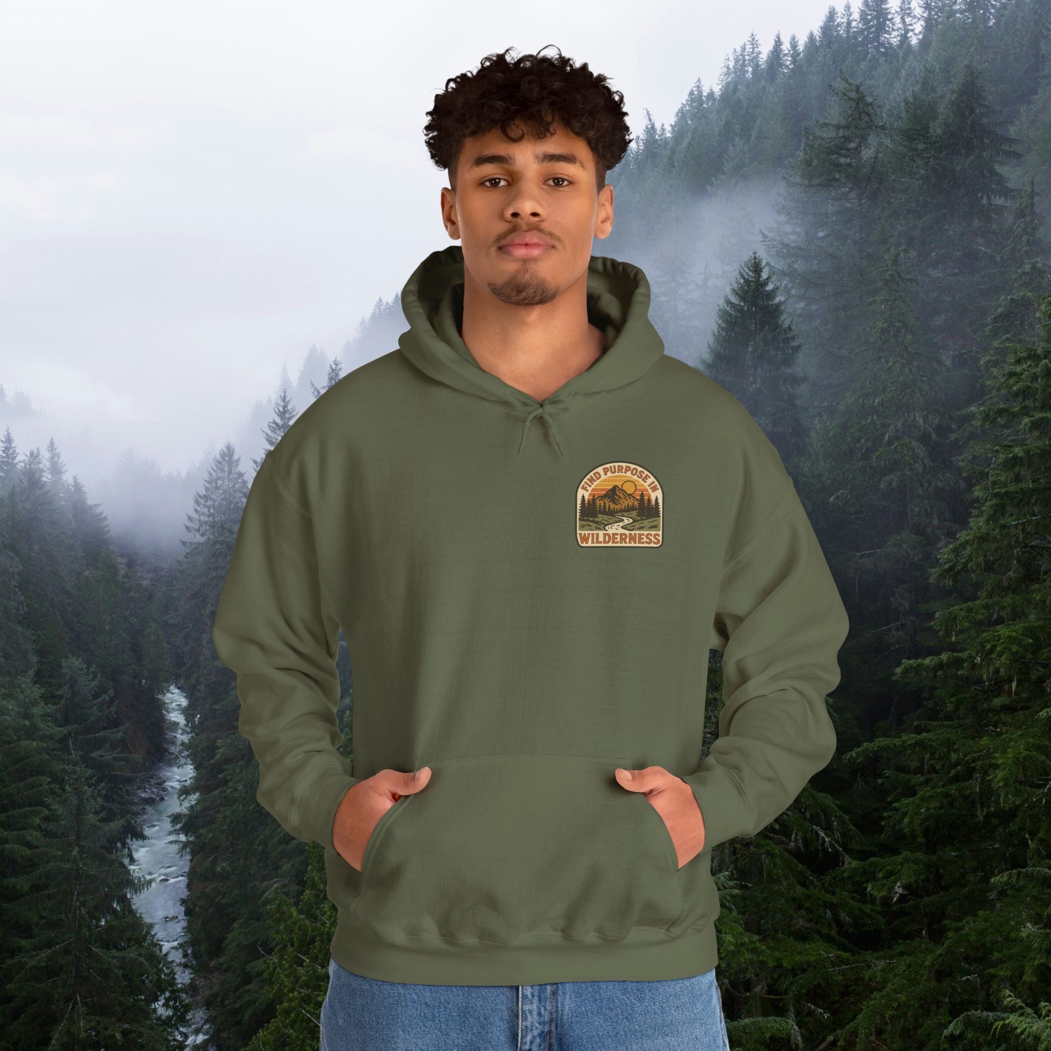 Find purpose in wilderness| Iron Faith Co. | Comfortable Heavy Blend Sweatshirt