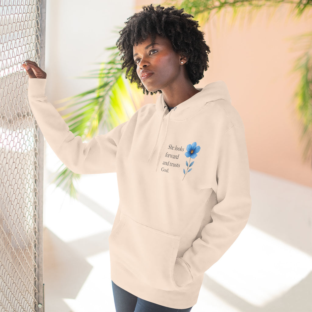 "She Looks Back and Thanks God" Comfort Pullover - IronFaithCo.